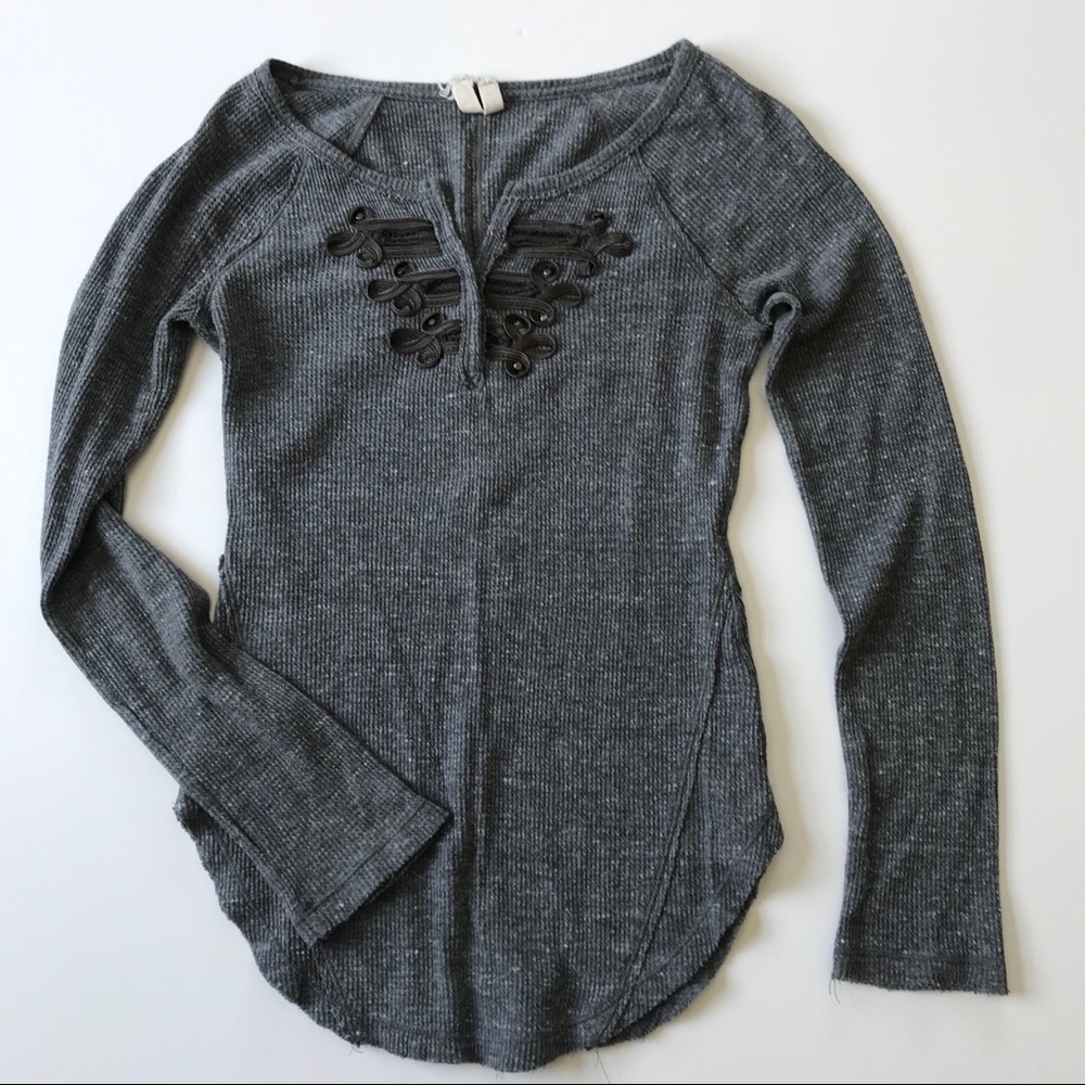 We the Free - Free People grey embroidered thermal